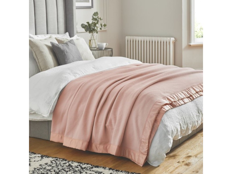 John Atkinson by Hainsworth® Duchess Pure Merino Wool Powder Pink Blankets